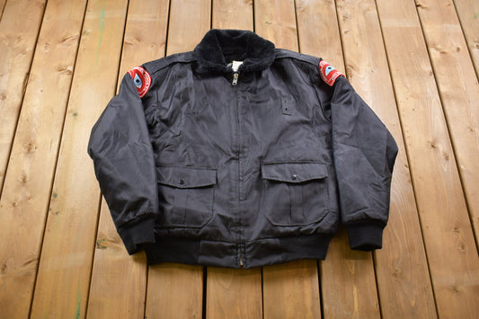 Vintage 1990s Delta Force Security Bomber Jacket / Athleisure / Streetwear / Athletic Sportswear / Streetwear / Law Pro / Police Bomber