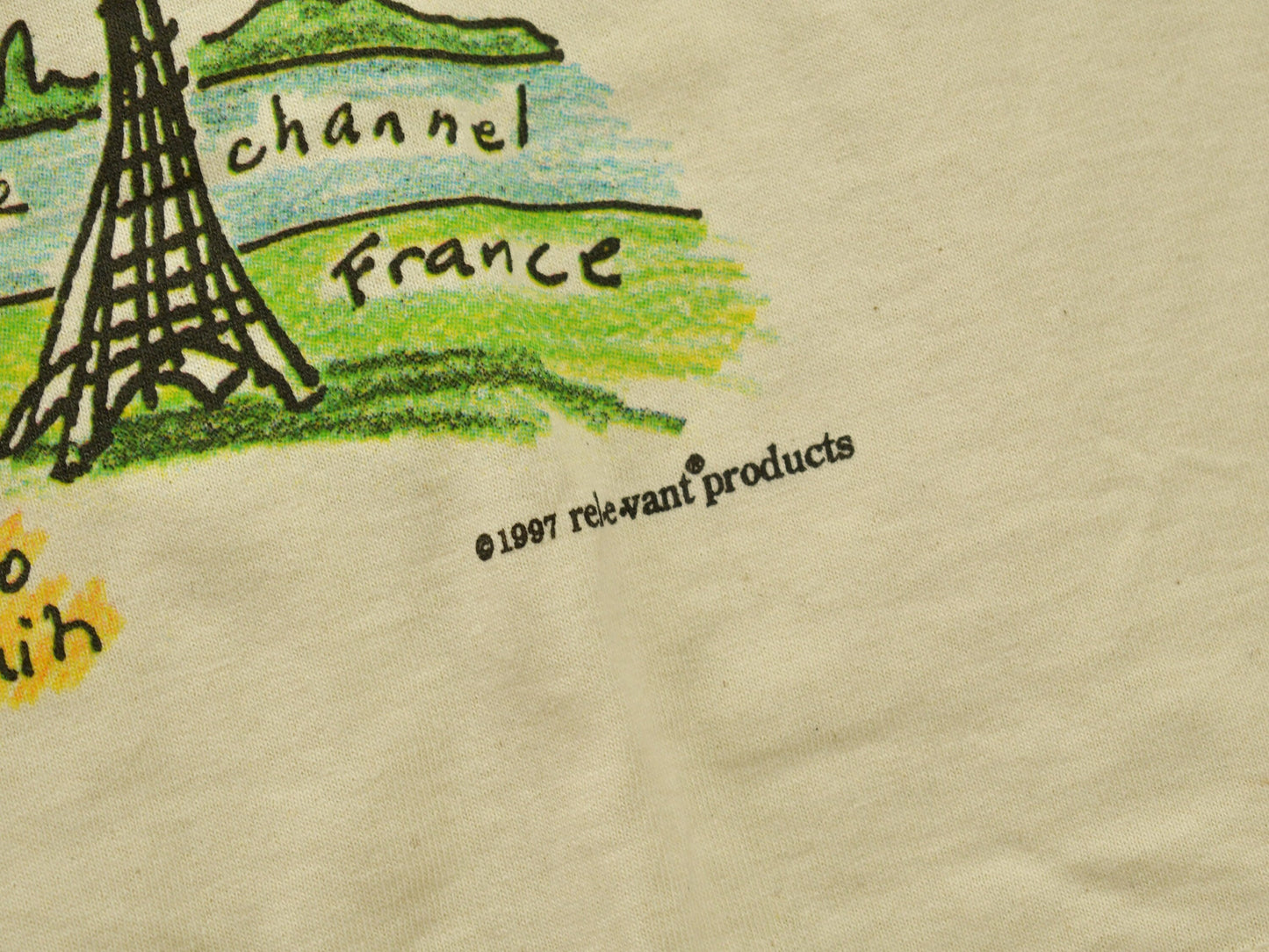 Vintage 1997 France Fine Arts Lounge T-Shirt / Souvenir Shirt / All Over Print / 90s / Streetwear / Retro Style