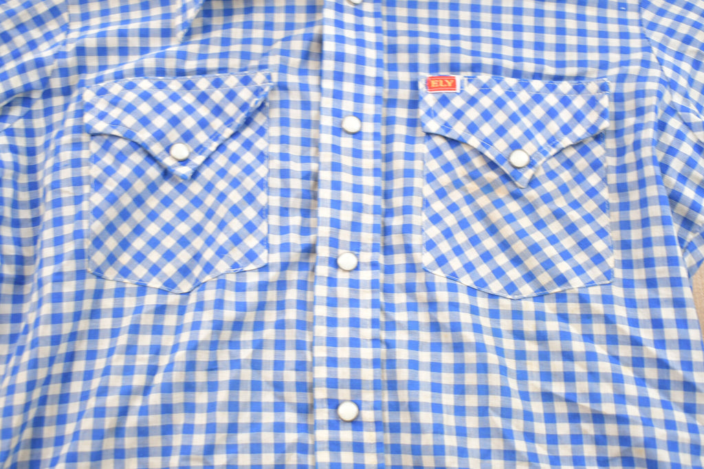 Vintage 1970s Ely Plains Plaid Button Up Western Shirt