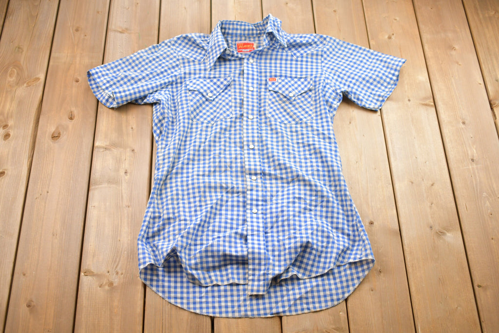 Vintage 1970s Ely Plains Plaid Button Up Western Shirt