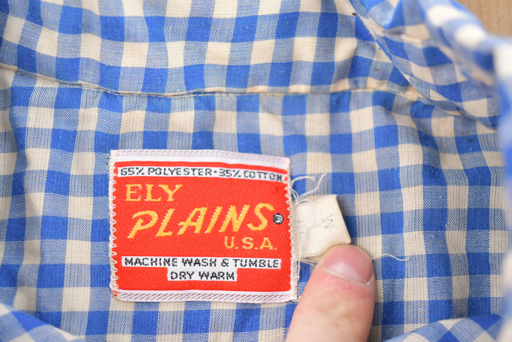 Vintage 1970s Ely Plains Plaid Button Up Western Shirt