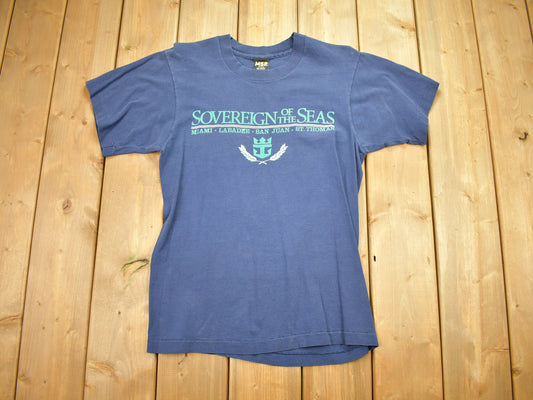 Vintage 1990s Sovereign Of The Seas Single Stitch T-Shirt / Nautical Travel Graphic / 80s / 90s / Streetwear / Retro Style / Miami Florida