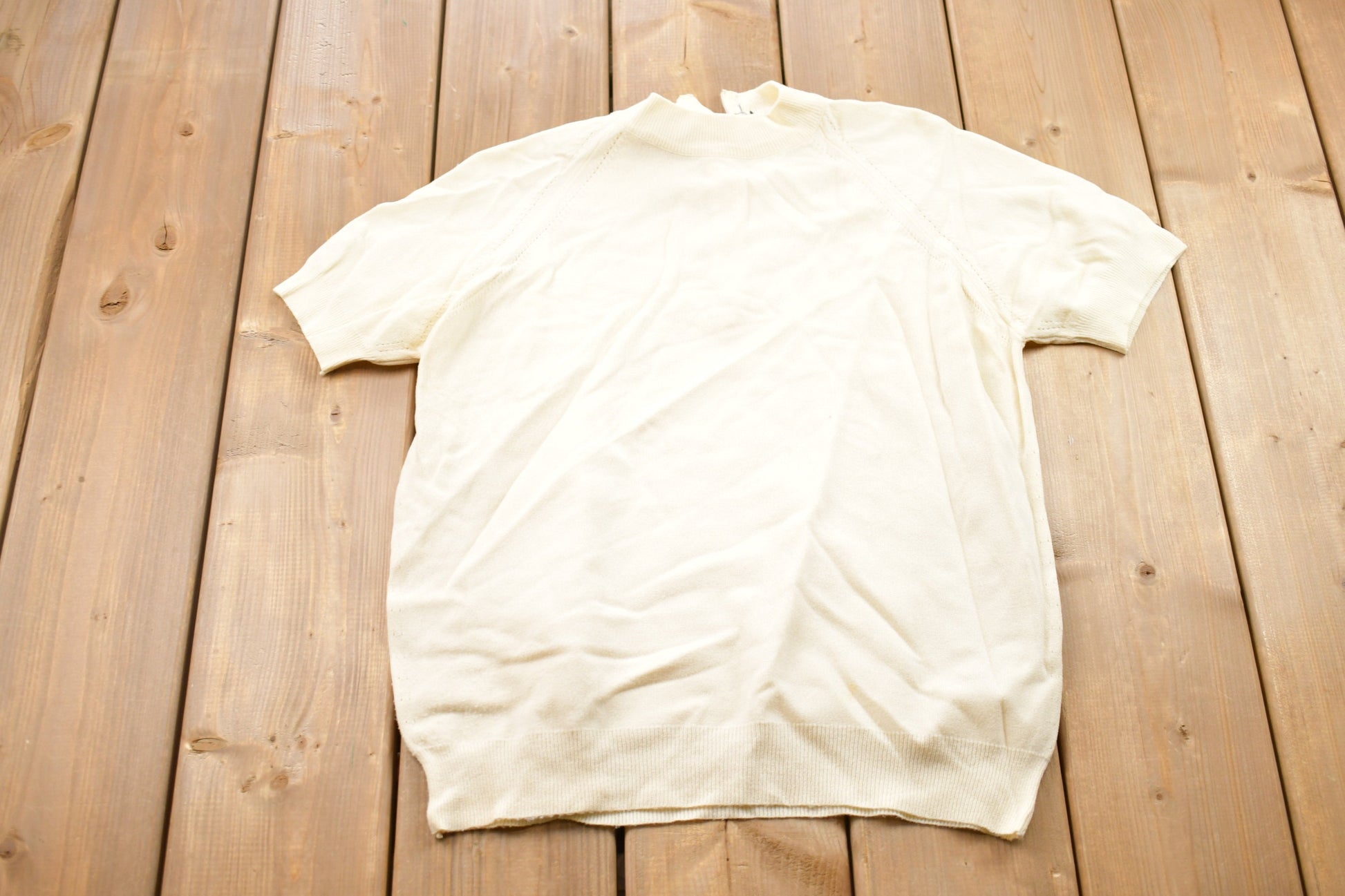 Vintage 1980s Quarter Zip Raglan T-Shirt