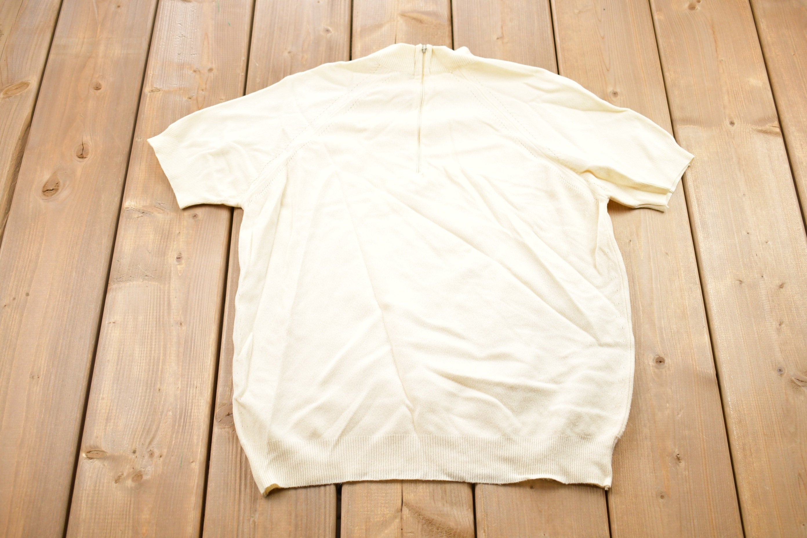 Vintage 1980s Quarter Zip Raglan T-Shirt