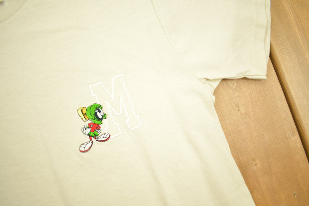Vintage 1990s Looney Tunes Marvin The Martian T-Shirt Embroidered 90s
