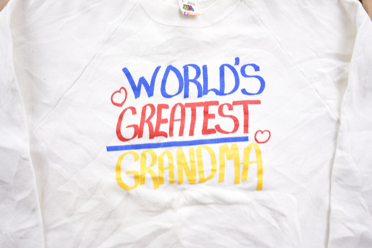 Vintage 1980s World's Greatest Grandma Crewneck Sweatshirt