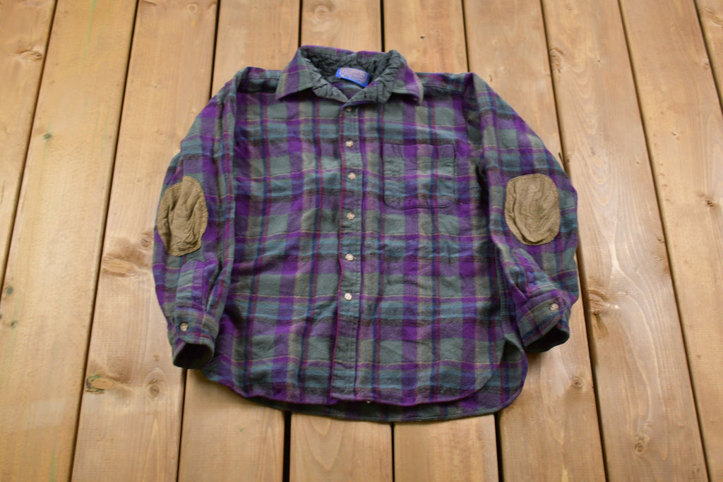 Vintage 1970s Kids Pendleton Plaid Button Up Shirt