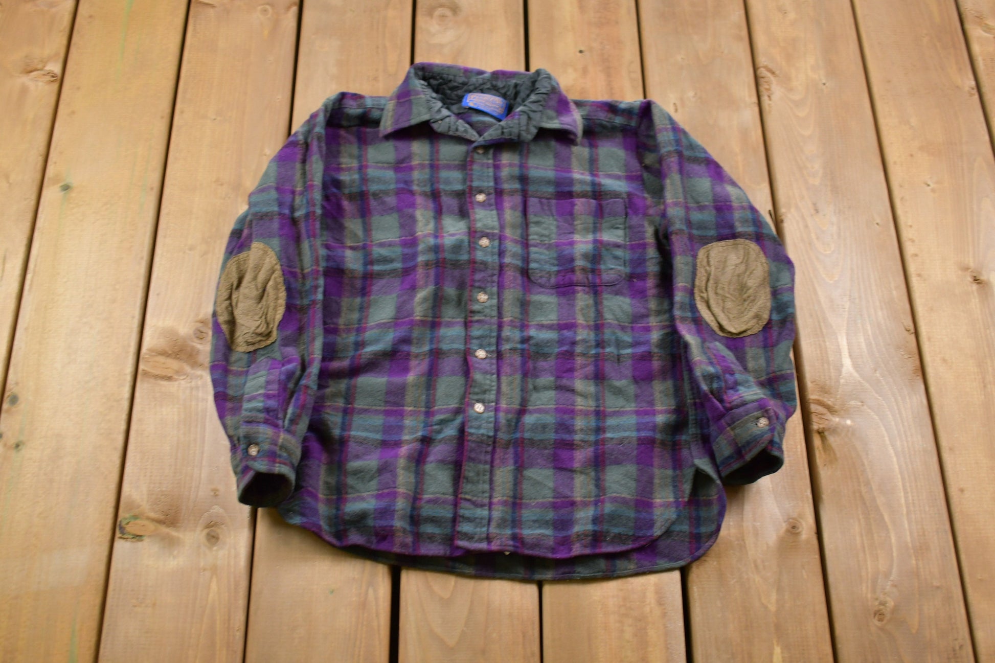 Vintage 1970s Kids Pendleton Plaid Button Up Shirt