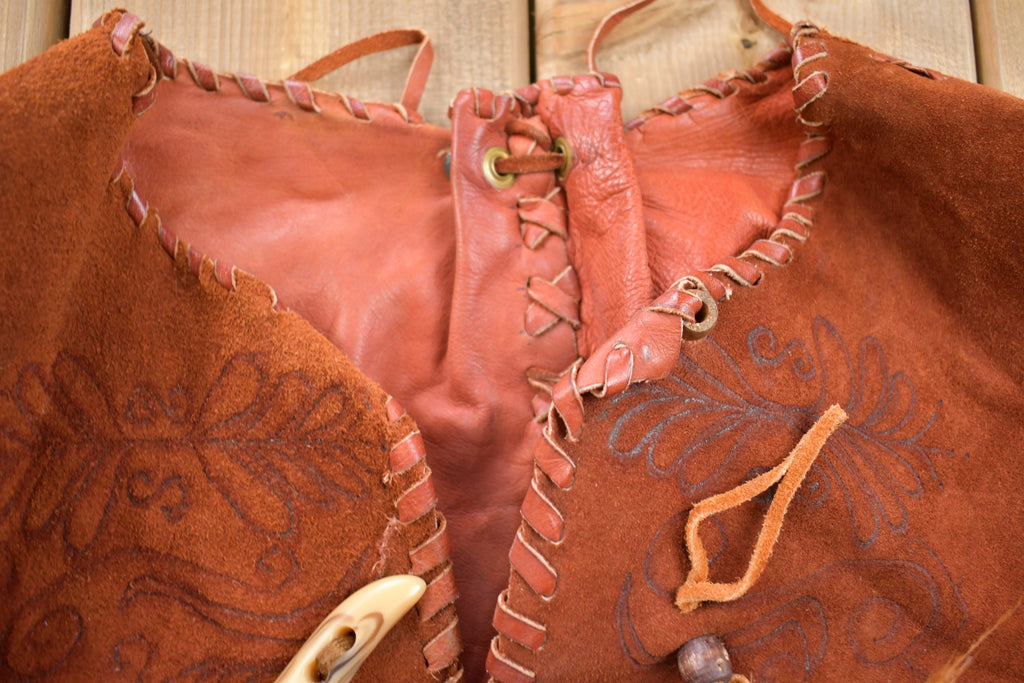 Vintage 1960s Bohemian Leather Suede Overcoat Jacket