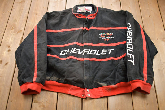 Vintage 1980s Chevrolet Team Embroidered Racing Jacket / Athleisure Sportswear / Streetwear Fashion / Automotive Apparel / 80s Chevy Jacket