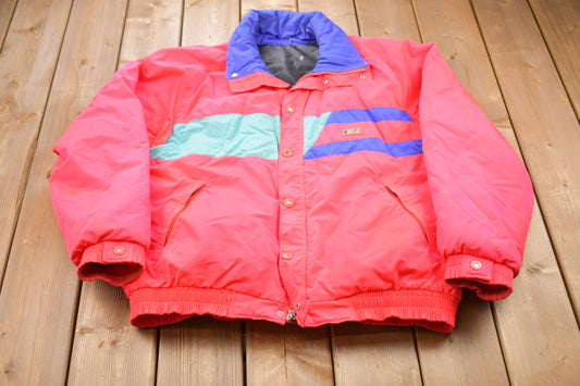 Vintage 1990s CB Sports Color Block Puffer Jacket / Goose Down Fill / Vintage Bubble Jacket / Winter / Streetwear / Vintage Puffer