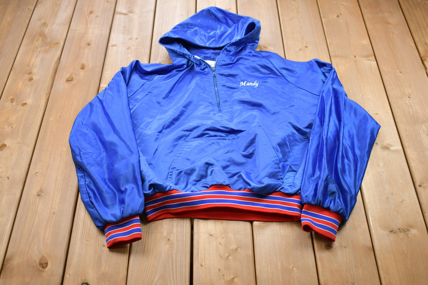 Vintage 1990s Peshtigo Volleyball Pullover Windbreaker Jacket / Made In USA / Athletic Spring Summer Sportswear / Streetwear / Athleisure