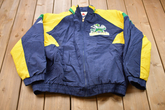 Vintage 1990s Apex One University of Notre Dame Fighting Irish Collegiate Windbreaker Jacket / Embroidered / Varsity Jacket / Sportswear