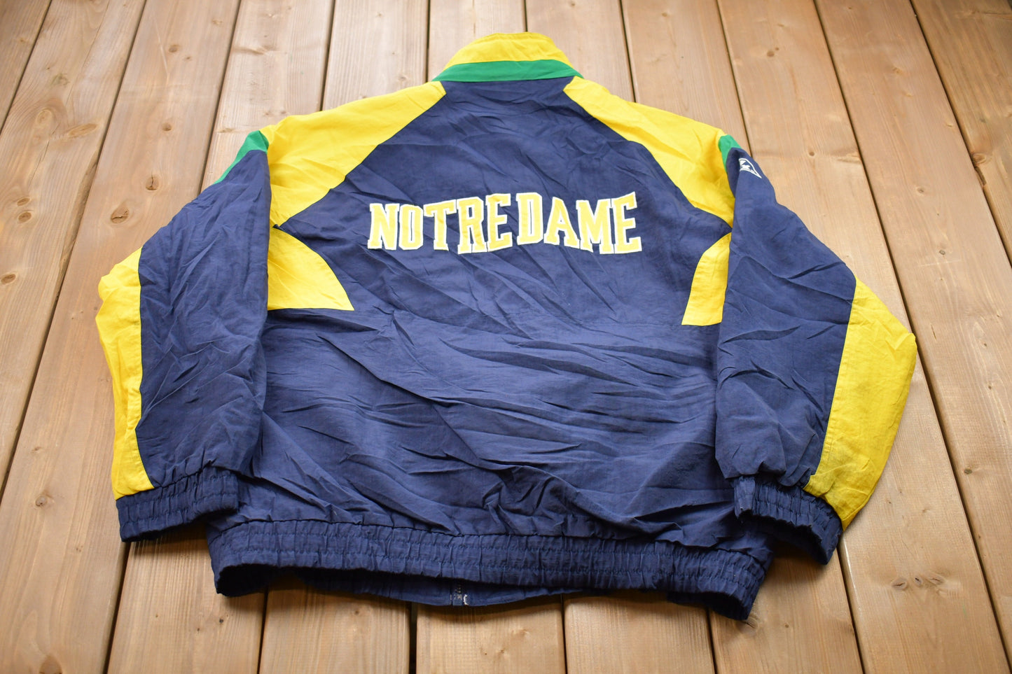 Vintage 1990s Apex One University of Notre Dame Fighting Irish Collegiate Windbreaker Jacket / Embroidered / Varsity Jacket / Sportswear