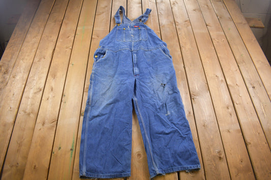 Vintage 1990s Dickies Workwear Denim Jean Overalls Size 46 x 30 / Vintage Overalls / Distressed / Streetwear / Vintage Workwear