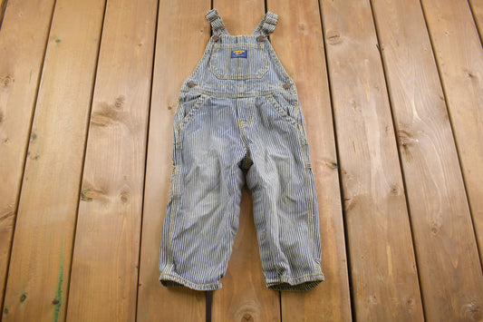 Vintage 1990s Osh Kosh Infant/Toddler Size Striped Jean Overalls Size 22 Waist x 12 Inseam / Vintage Overalls / Children's Vintage