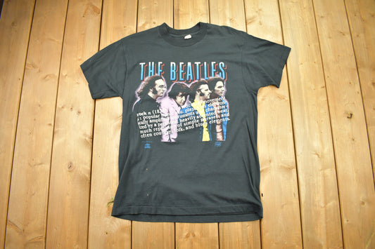 Vintage 1980s The Beatles Rock Music Promo Graphic T Shirt / Backstage Pass / Made In Canada / Single Stitch / Beatles Tee