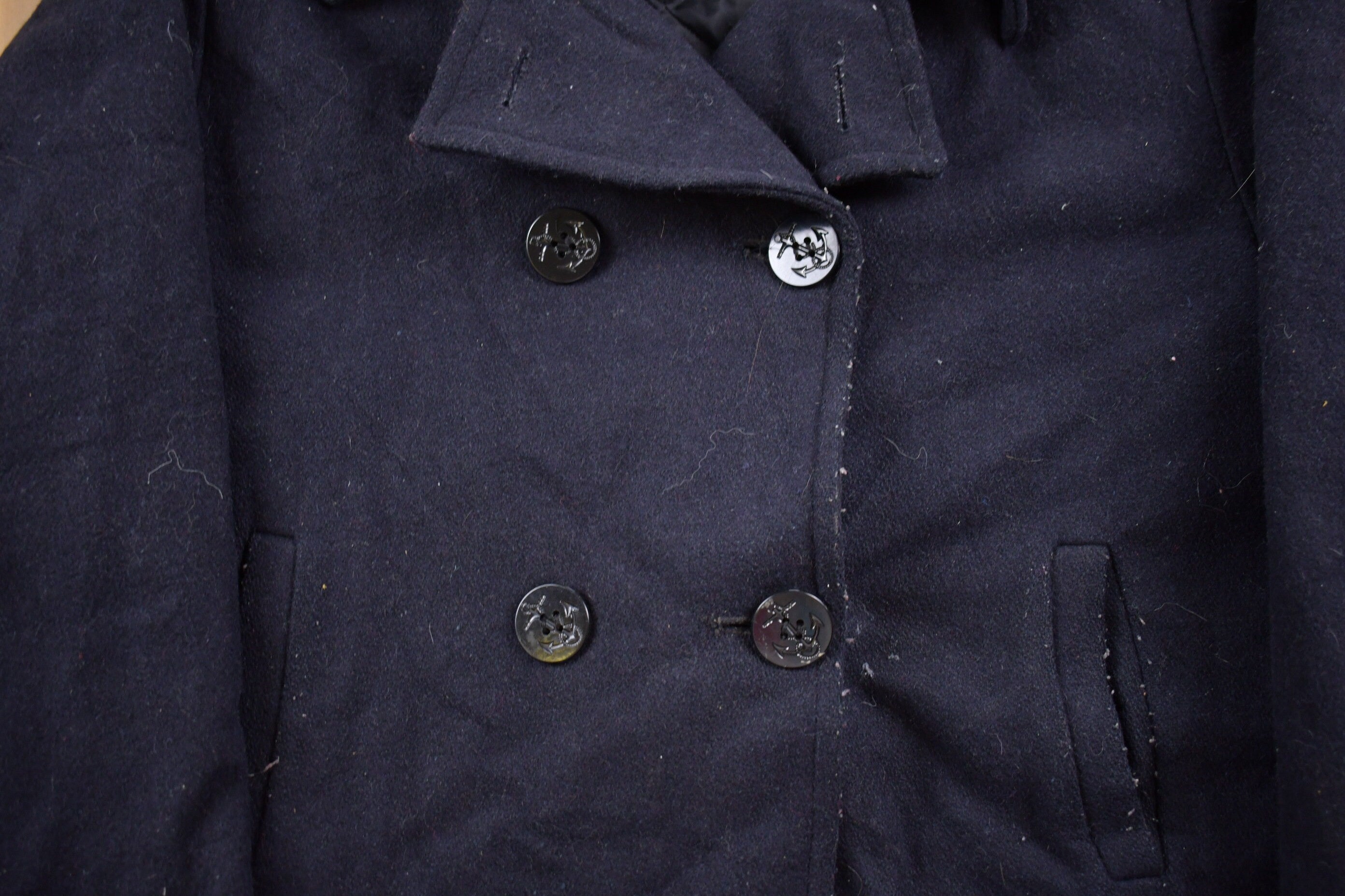 Vintage 1975 USN Naval Wool Double Breasted Jacket