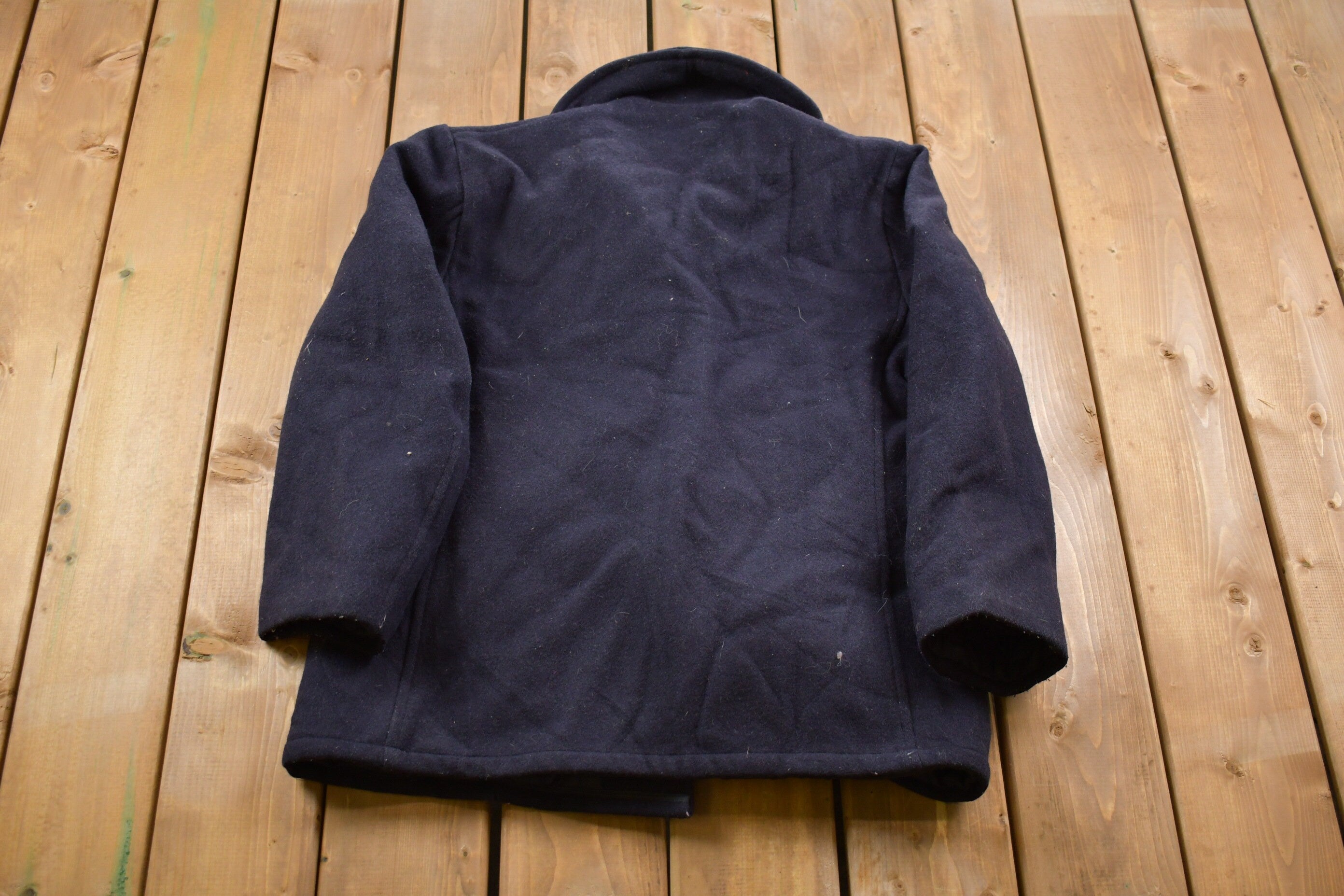 Vintage 1975 USN Naval Wool Double Breasted Jacket