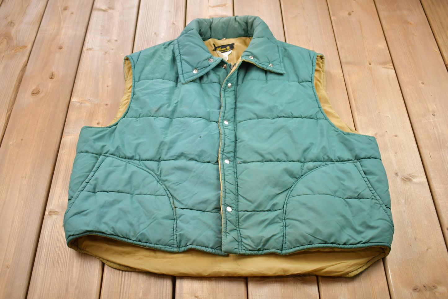 Vintage 1970s Alleson Zip Up Puffer Vest / Quilted Vest / Vintage Bubble Vest / Winter / Streetwear / 70s Vest