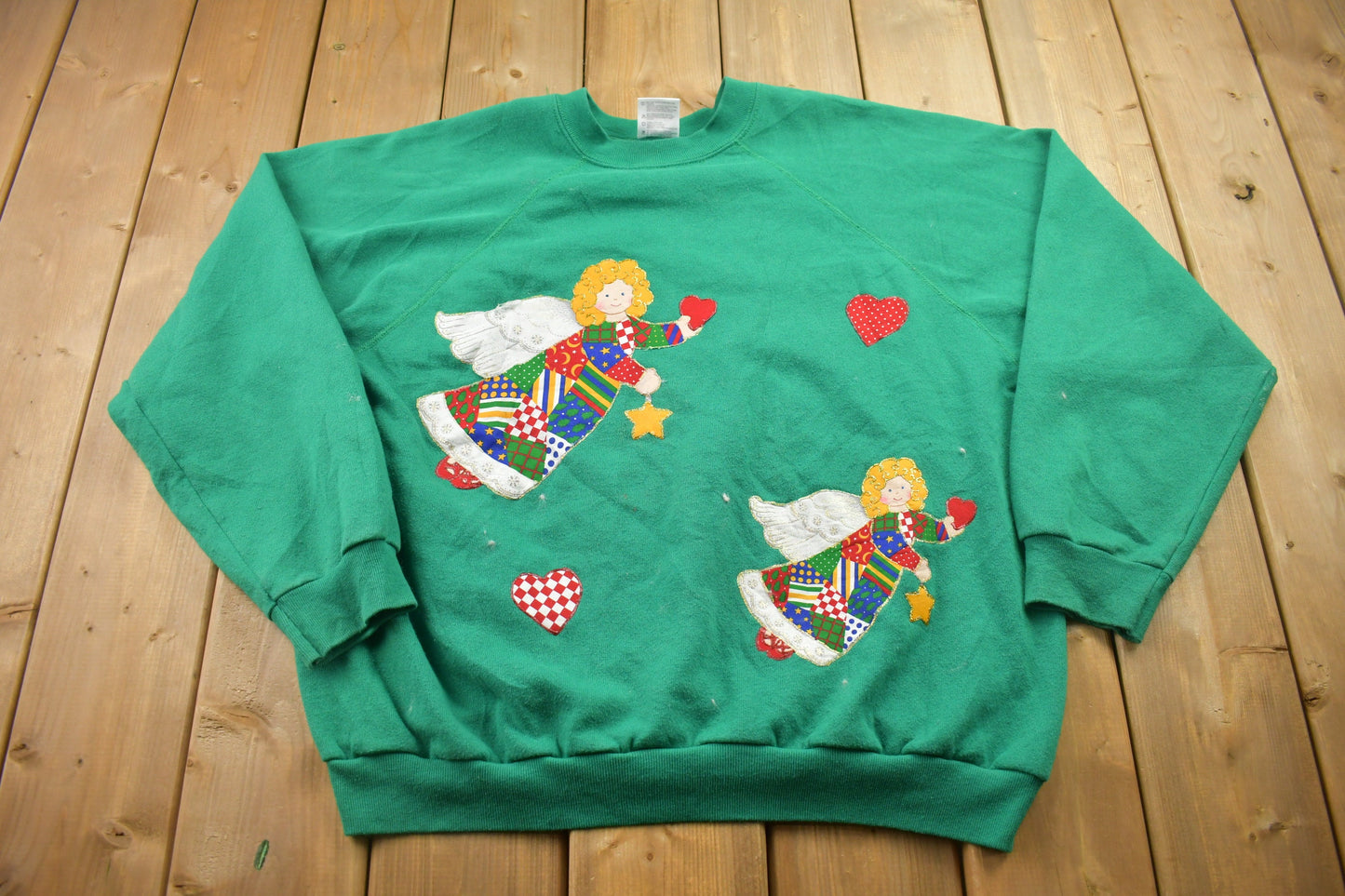 Vintage 1980s Tultex Christmas Angels Crewneck Sweatshirt / Made in USA / 80s Crewneck / Athleisure / Streetwear / Holidays / America