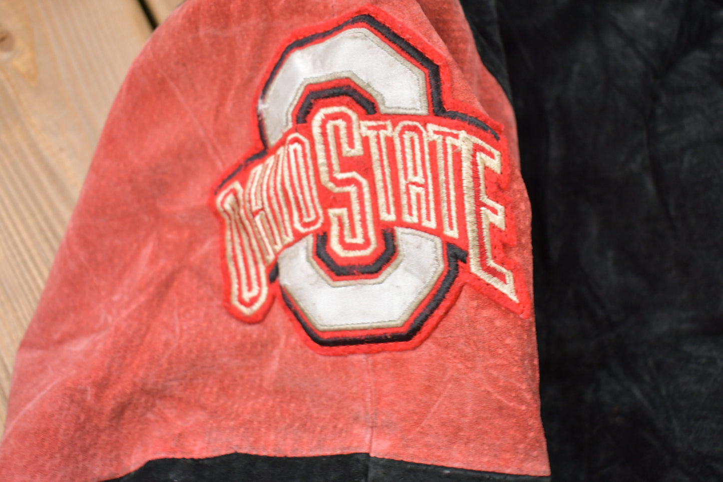 Vintage 1990s University of Ohio State Buckeyes Collegiate Leather Jacket / Embroidered / Varsity Jacket / Sportswear / Americana