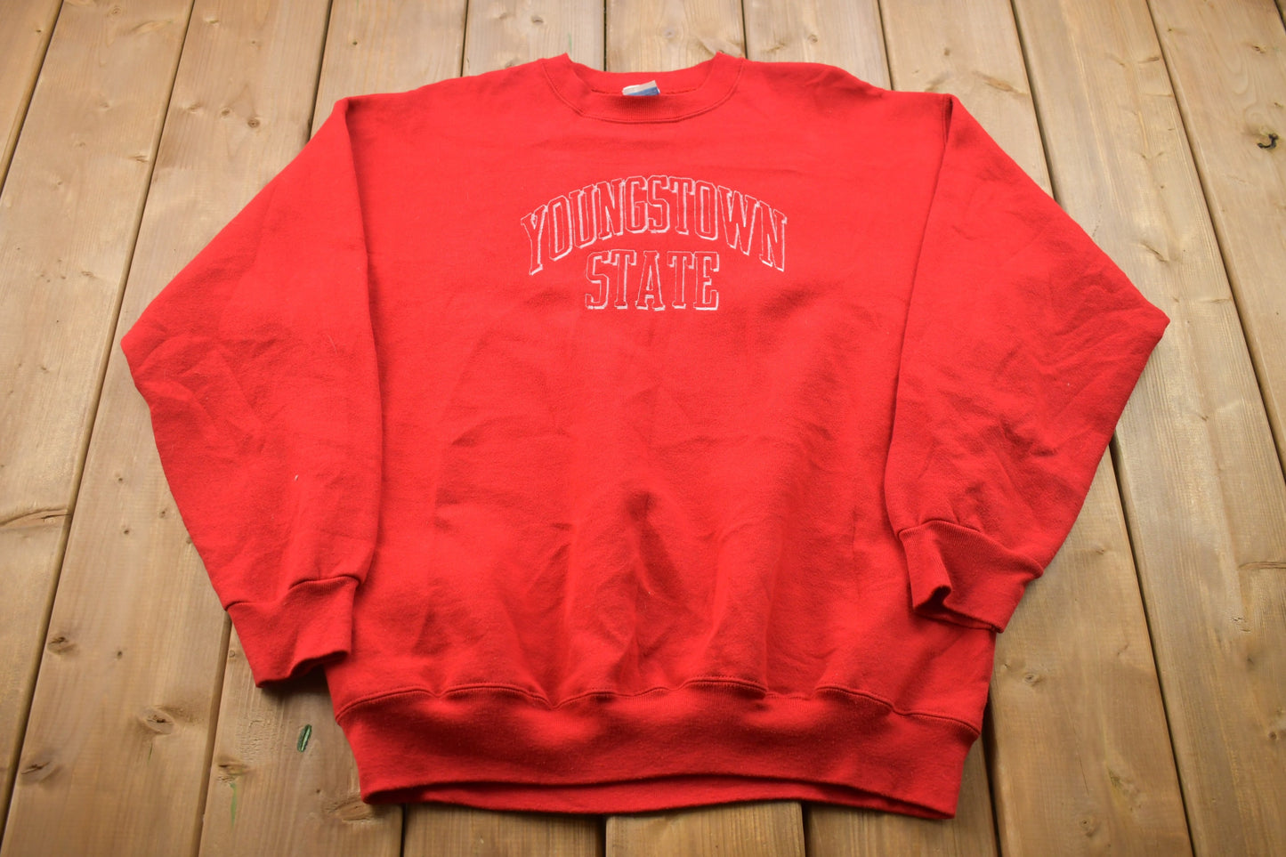 Vintage 1990s Crable Sportswear Youngstown State University Penguins Collegiate Crewneck / Made in USA / Embroidered / NCAA Sweatshirt