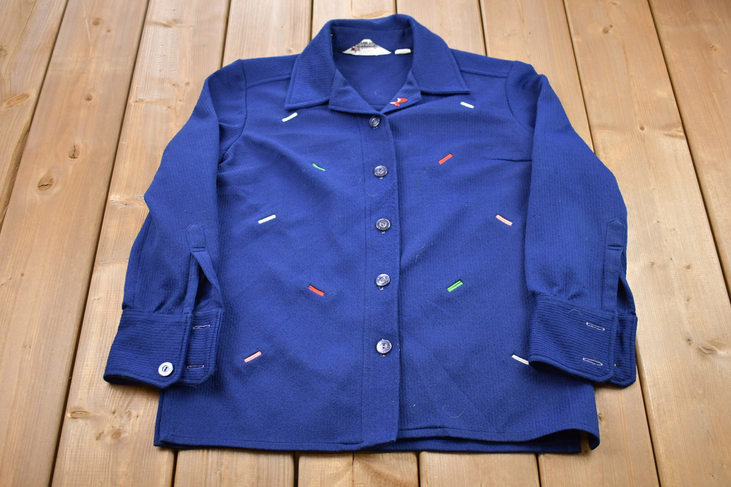 Vintage 1990s K Mart Embroidered Button Up Shirt / 1990s Button Up / Vintage Shirt / Abstract / Casual Shirt / Formal Shirt