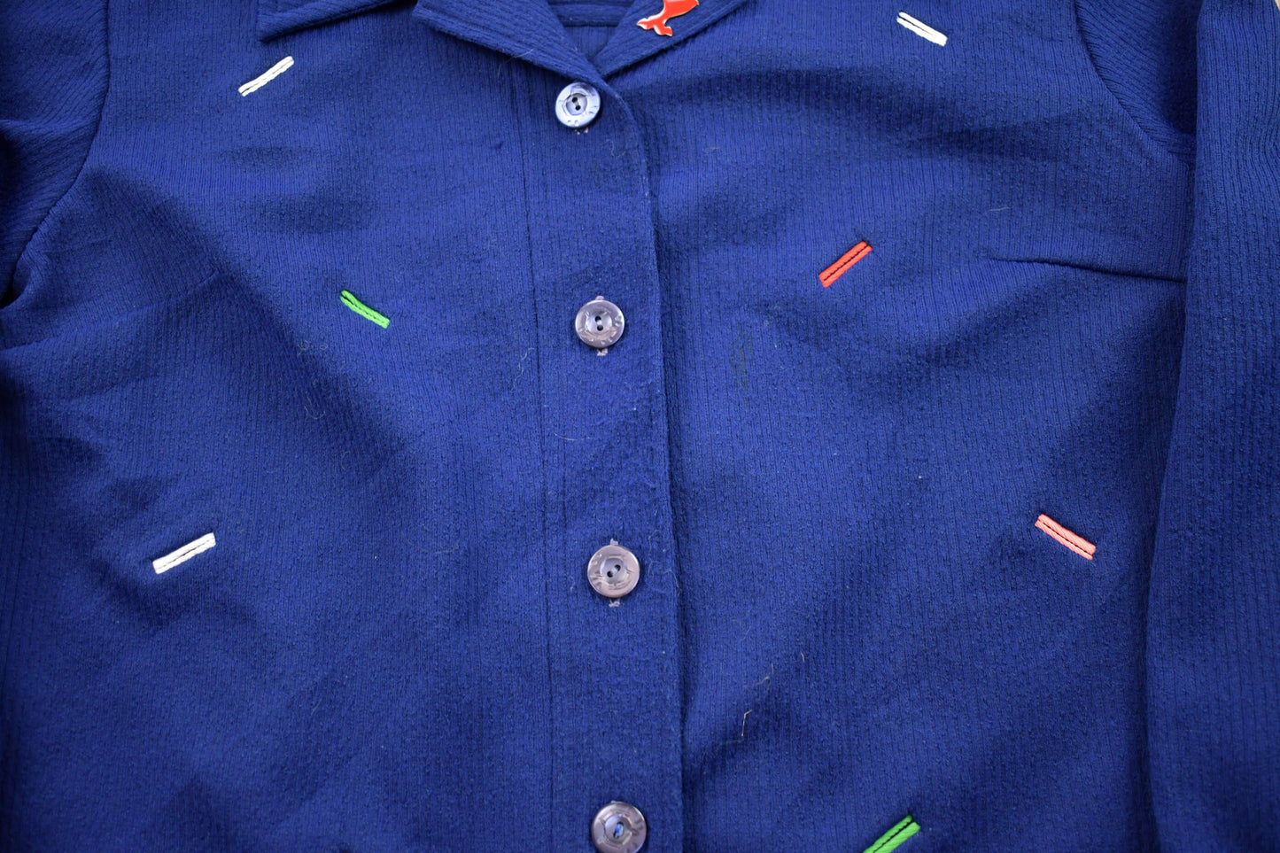 Vintage 1990s K Mart Embroidered Button Up Shirt / 1990s Button Up / Vintage Shirt / Abstract / Casual Shirt / Formal Shirt