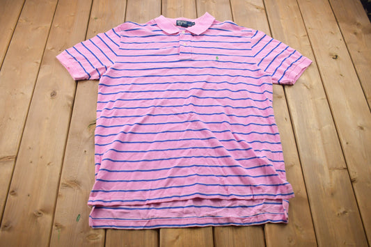 Vintage 1990s Pink Polo Ralph Lauren Shirt / 90s Streetwear / Athleisure / Sportswear / Vintage Athleticwear