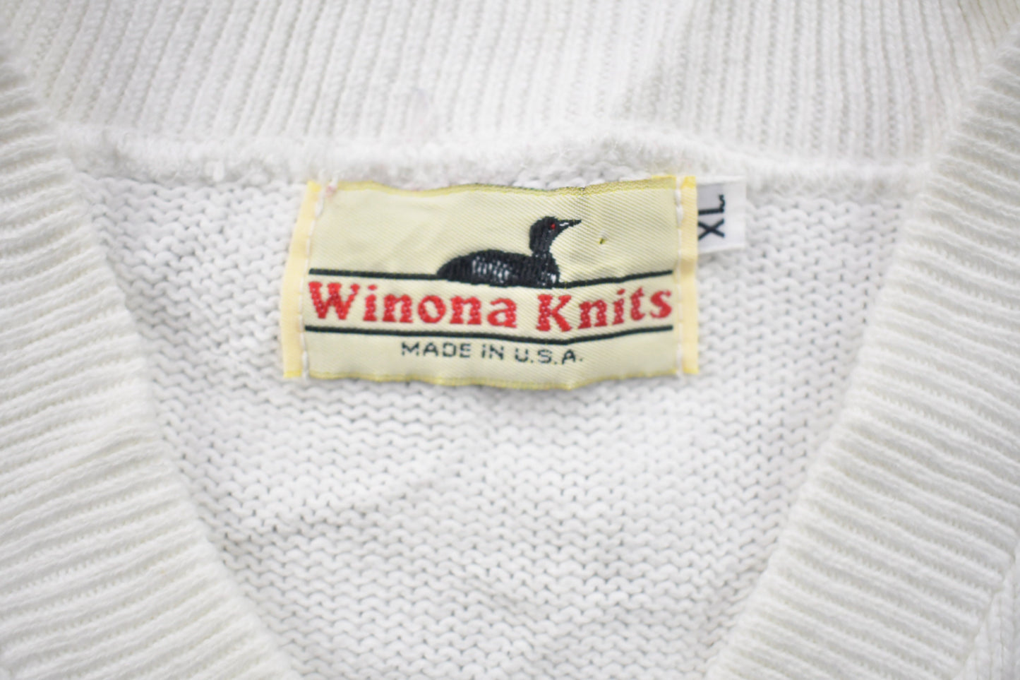 Vintage 1990s Winona Knits Crewneck Sweatshirt / Made in USA / 90s Crewneck / Athleisure / Streetwear / Golf Sweater