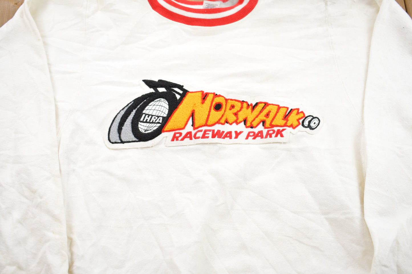 Vintage 1990s Norwalk Raceway Park Graphic Crewneck Sweatshirt / 90s Crewneck / Souvenir / Athleisure / Streetwear / Made In The USA