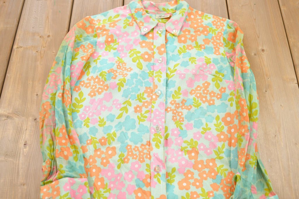 Vintage 1960s RAR Floral All Over Print Button Up Shirt