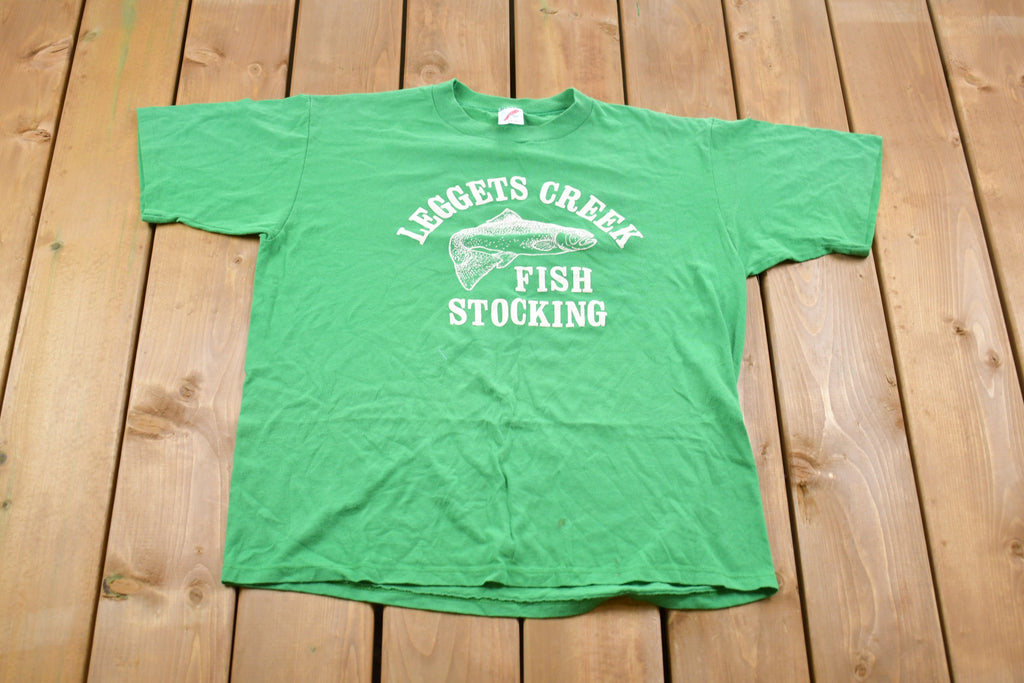 Vintage 1980s Leggets Creek Fish Stocking T-Shirt