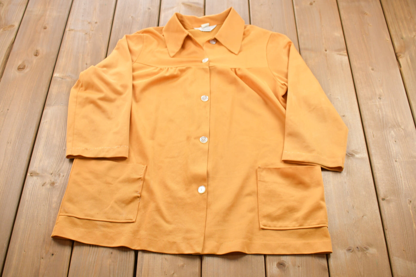 Vintage 1980s JC Penney Button Up Shirt / 1990s Button Up / Vintage Shirt / Mustard Yellow / Casual Shirt / Formal Shirt / 80s JC Penney