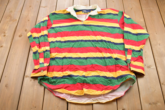 Vintage 1990s Polo Ralph Lauren Striped Button Up Shirt / 1990s Button Up / Vintage Polo / Polo Shirt / Casual Shirt / Formal Shirt