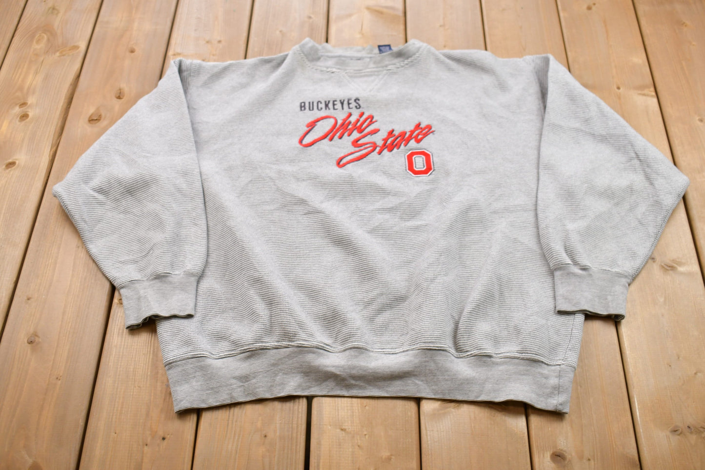 Vintage 1990s University of Ohio State Buckeyes Embroidered Collegiate Crewneck / Embroidered / NCAA Sweatshirt / Sportswear / Americana