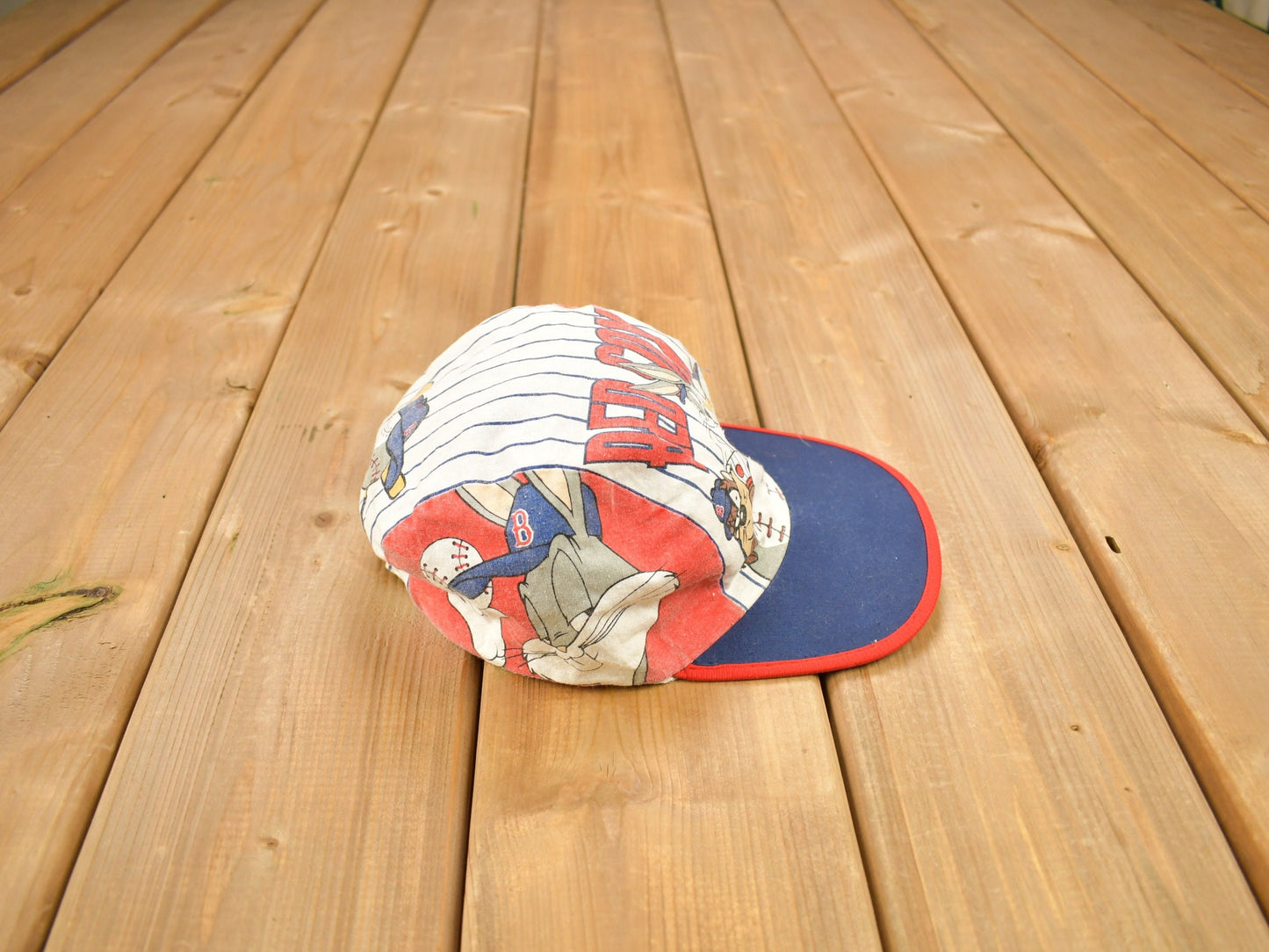 Vintage 1994 Boston Red Sox MLB Looney Tunes Painters Cap Hat / OSFA / 90s Hat / Vintage Painters Cap / Souvenir Cap / All Over Print