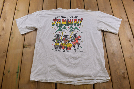 Vintage 1990s Jammin Bahamas T-Shirt / Souvenir T Shirt / Streetwear / Vacation Tee / Travel & Tourism