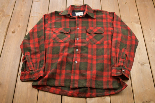 Vintage 1980s Atkinson Button Up Shirt / 1980s Button Up / Vintage Flannel / Plaid Flannel / Casual Shirt / Formal Shirt