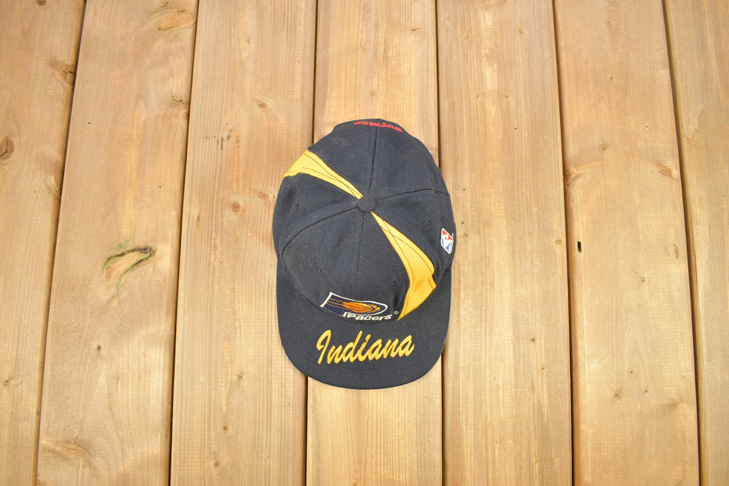 Vintage 1990s Indiana Pacers NBA Wool Snap Back Hat / Made In USA / OSFA / 90s Snap Back / Vintage Hat / Embroidered / Color Block