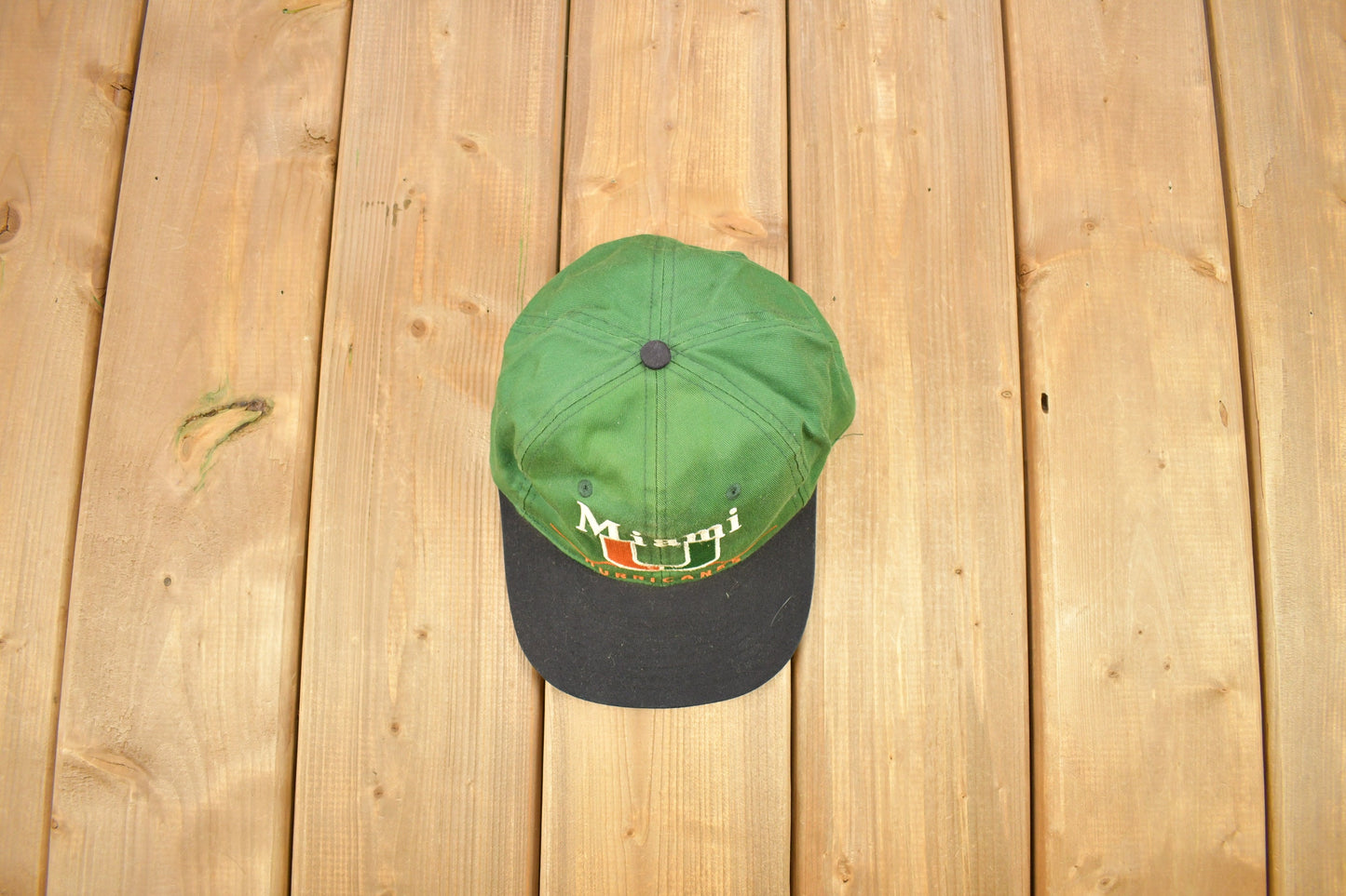 Vintage 1990s University Of Miami Hurricanes Collegiate Twins Snap Back Hat / OSFA / 90s Snap Back / Vintage Hat / Embroidered