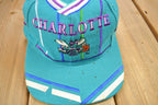 Vintage 1990s Charlotte Hornets NBA TEI Big Logo Snap Back Hat