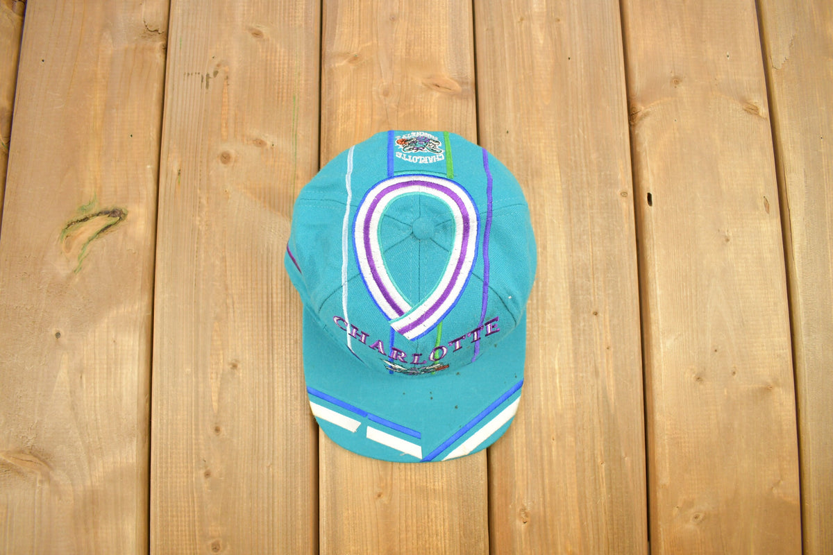 Vintage 1990s Charlotte Hornets NBA TEI Big Logo Snap Back Hat