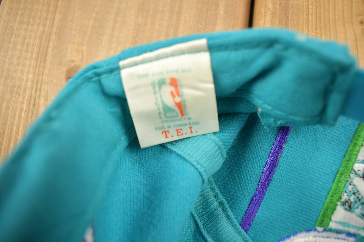 Vintage 1990s Charlotte Hornets NBA TEI Big Logo Snap Back Hat