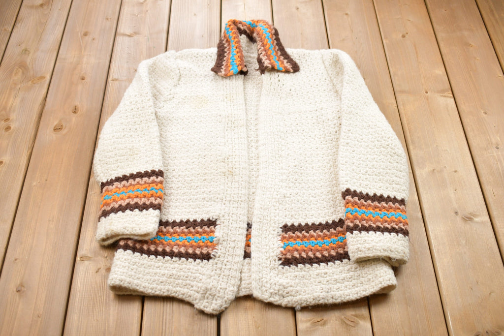 Vintage 1970s Knitted Cardigan Sweater