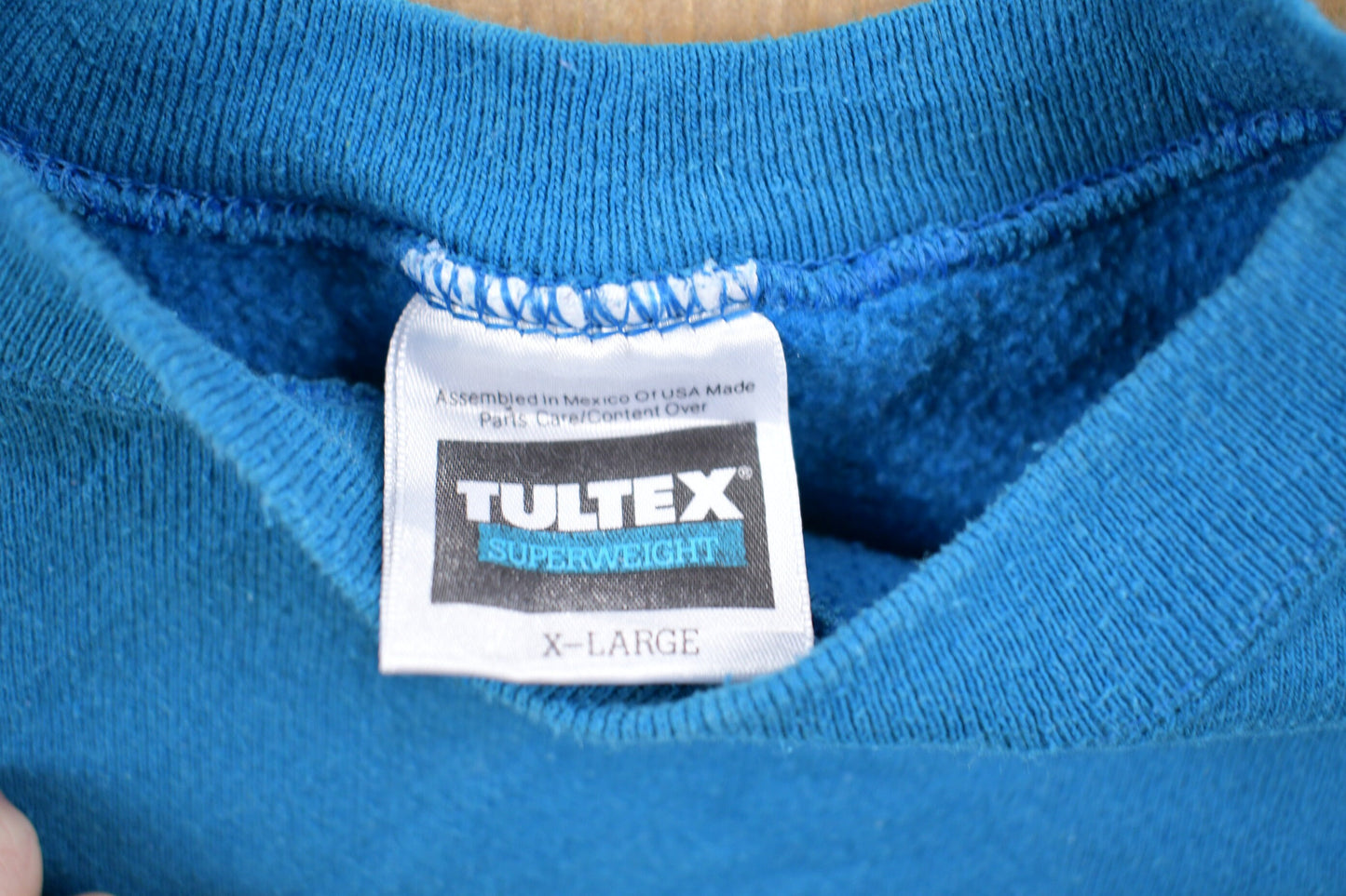 Vintage 1990s Tultex Blue Basic Blank Crewneck Sweatshirt / 90s Crewneck / Made In USA / Athleisure / Streetwear / 90s Blank