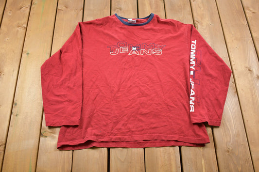 Vintage 1990s Tommy Hilfiger Tommy Jeans Long Sleeved T-Shirt / 90s Crewneck / Souvenir / Athleisure / Streetwear / 90s Tommy Hilfiger