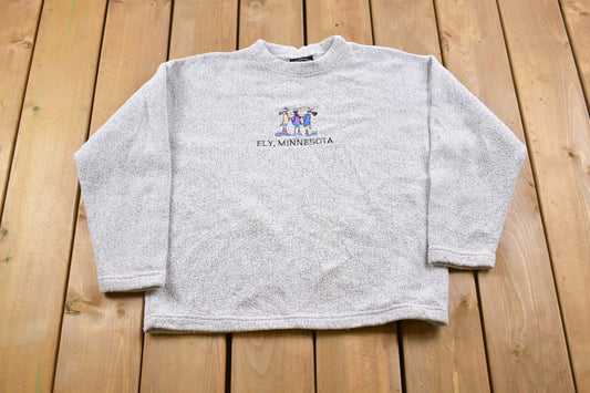 Vintage 1990s Ely Minnesota Embroidered Crewneck Sweatshirt / 90s Crewneck / Souvenir / Athleisure / Streetwear / Travel And Tourism