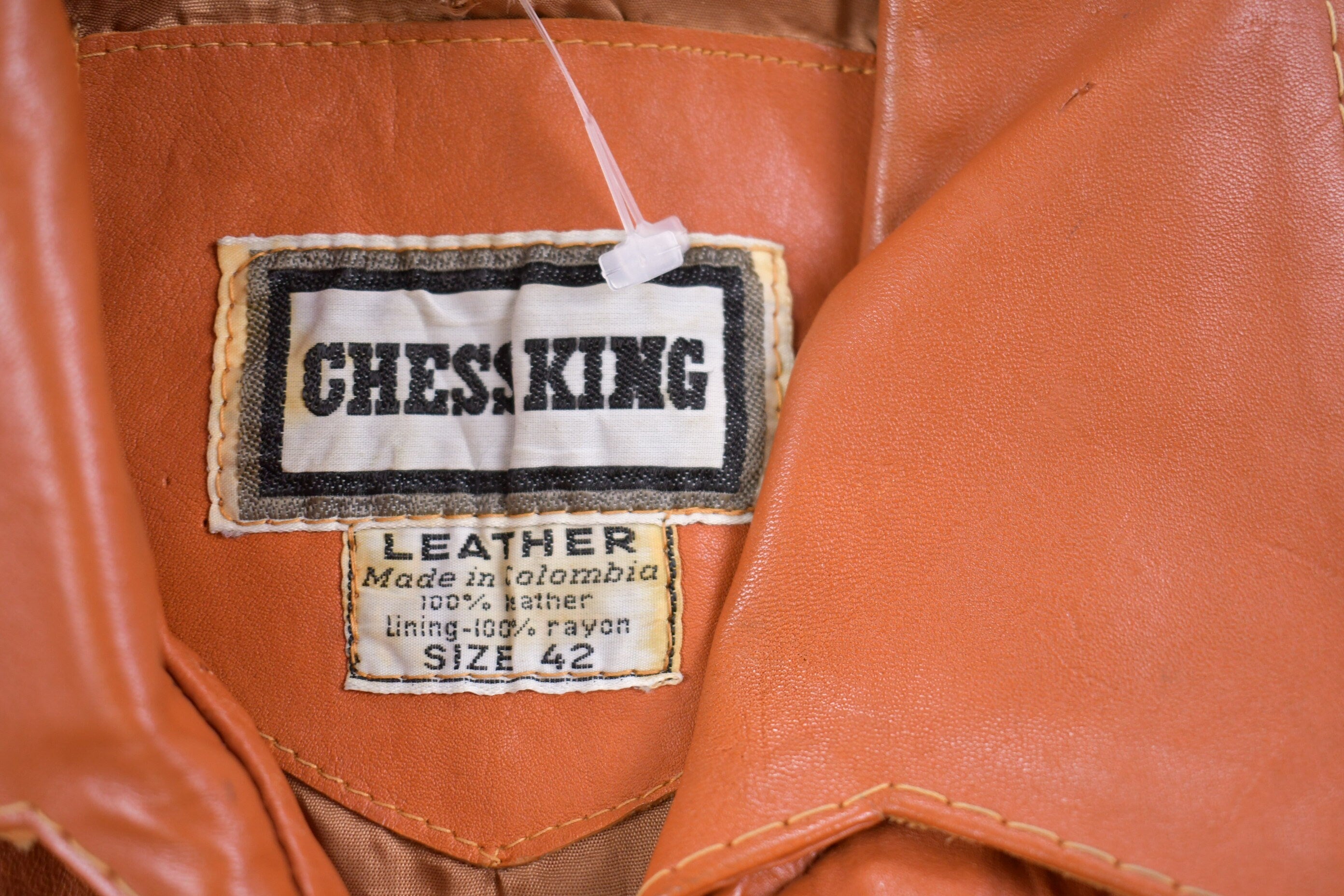 Vintage 1970s Chess King Leather Zip Up Jacket